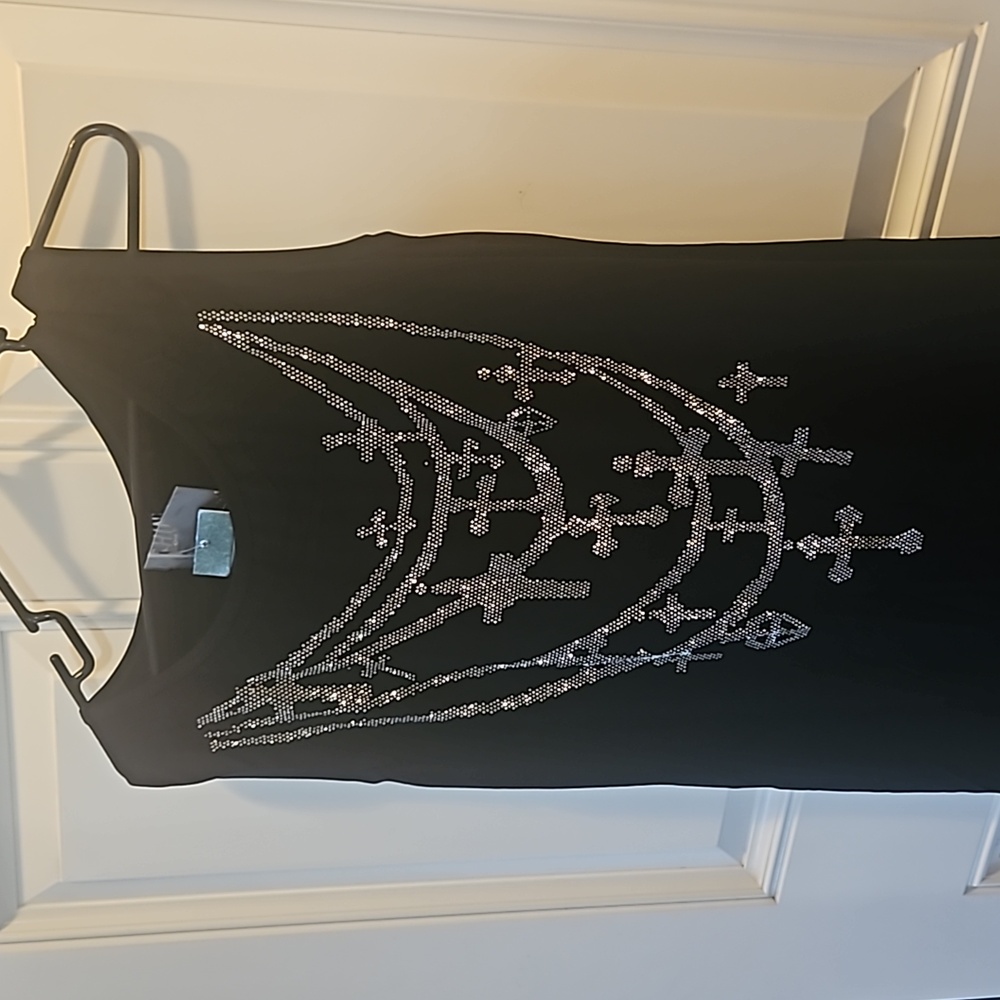 Black dress with bling,stretchy one size fits most